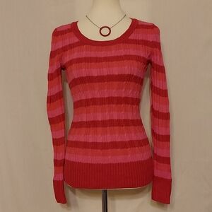 ‼️3 for $30‼️  Faded Glory Pink and Red Scoop Neck Ribbed Sweater